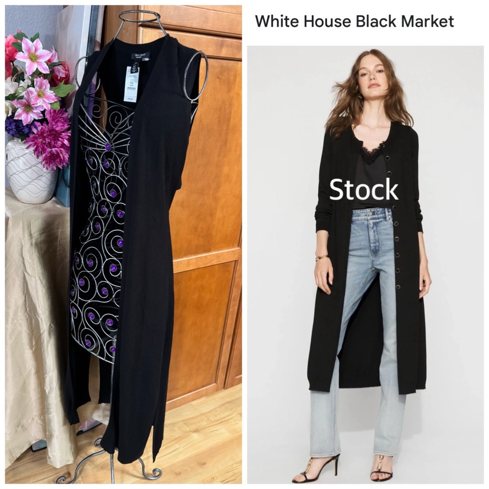 White House Black Market Black Sleeveless Coverup